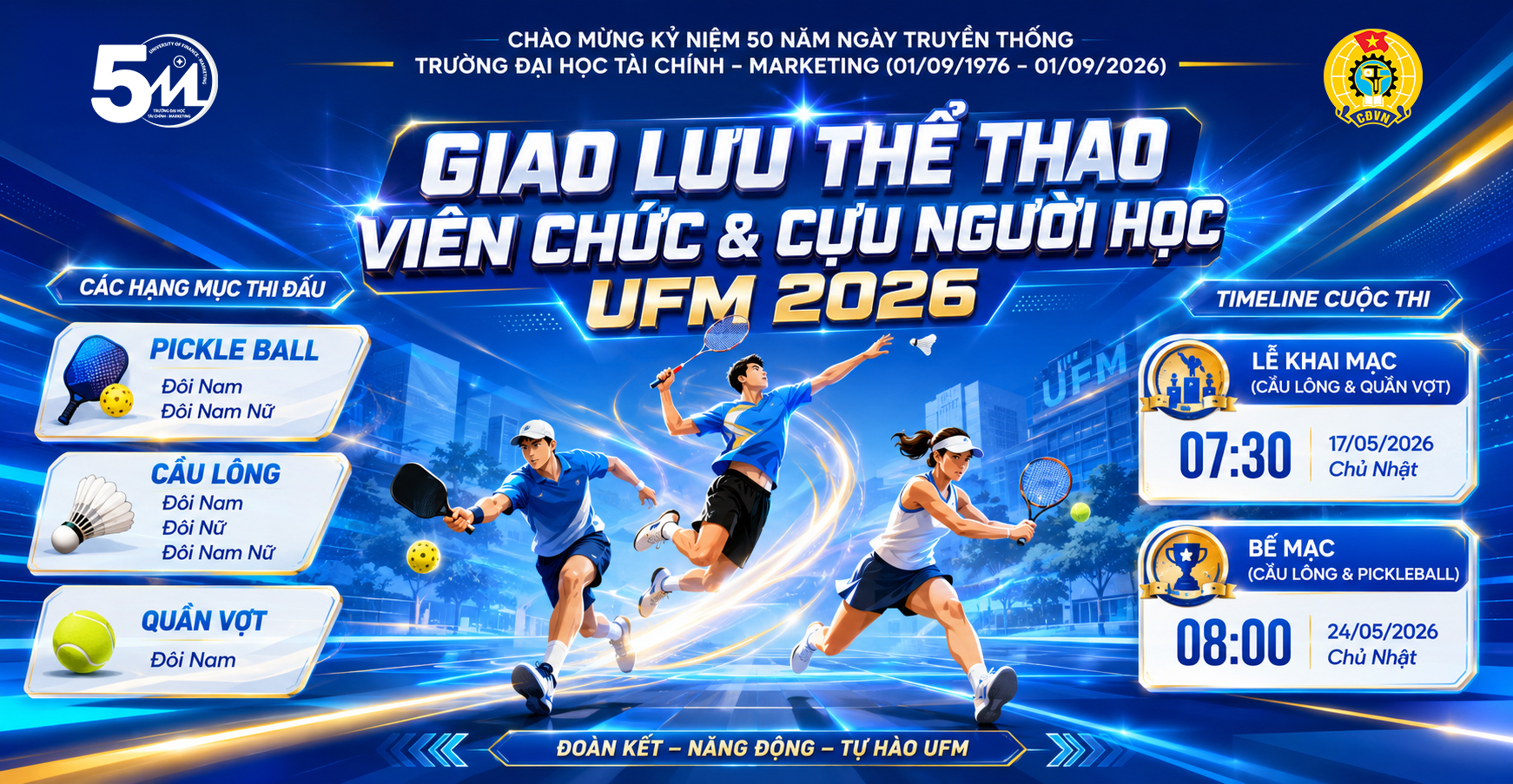 Giao lưu thể thao Viên chức và Cựu người học UFM 2026